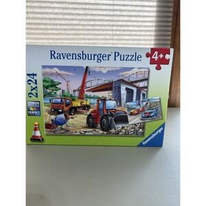 NEW Ravensburger 2x24 Piece Puzzle‎ Construction Vehicles And Race Cars Sealed